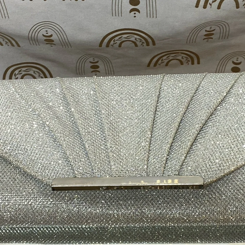 Call It Spring Glittering Silver Clutch